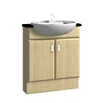 600mm Semi-Recessed Basin Unit