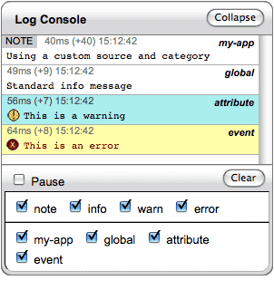 Console with the ConsoleFilters UI added
